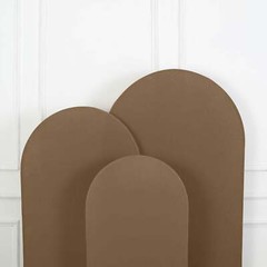 6 ft TAUPE Matte Fitted Spandex Round Top Arch Backdrop STAND COVER Party