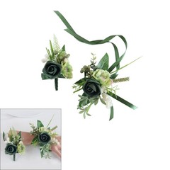 Bridal Flower Set Wrist Corsage and Boutonniere Set for Themed Special Occasion