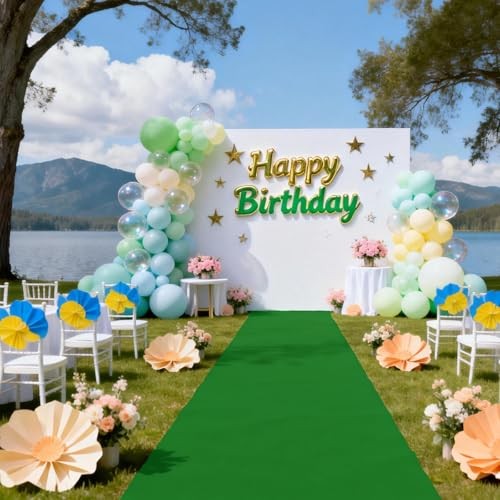 Green Carpet Runner for Party 140GSM Polyester Fabric Carpet Runner