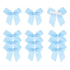 12Pcs Mini Grosgrain Ribbon Bow 2″ Self Adhesive Flower Bows Light Blue