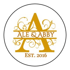 Monogram Favor Labels 5 Sizes Personalized Custom Wedding Anniversary Other