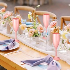 12pcs Champagne Flutes,6OZ Acrylic Champagne Glasses Plastic 12 PCS Light Pink