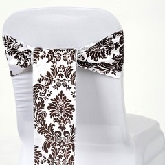 200 pcs CHAIR SASHES FLOCKING DAMASK Ties Bows Wedding Party WHOLESALE Supplies