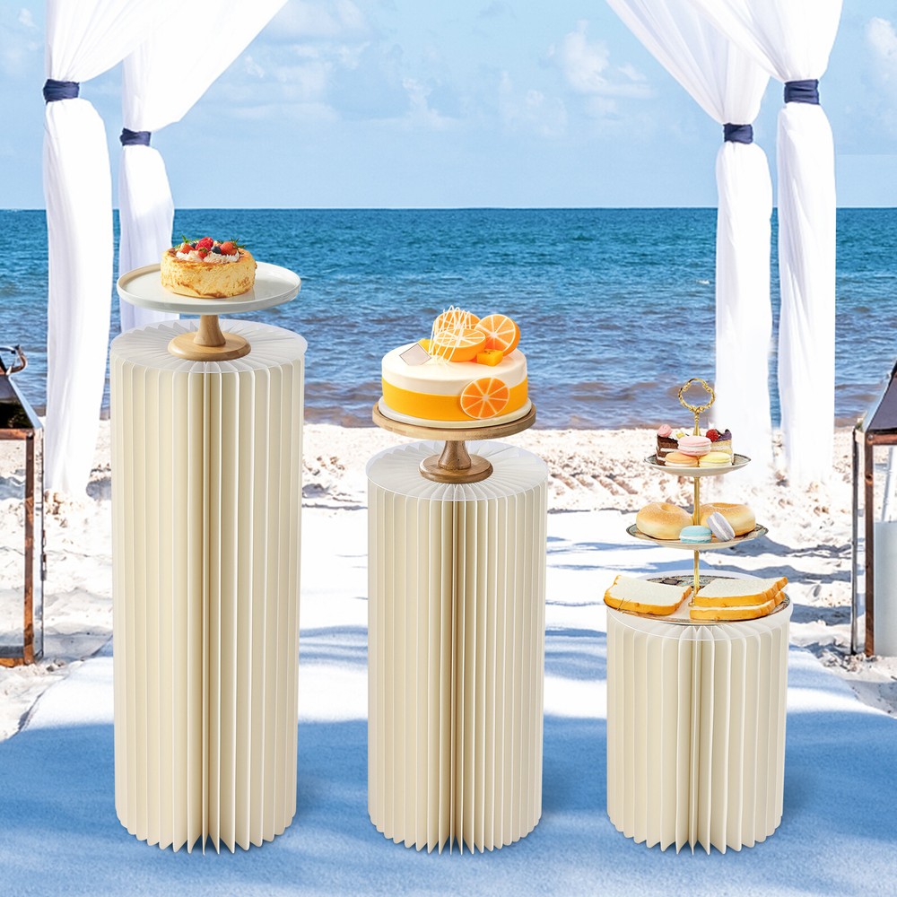 Cylinder Pedestal Wedding Cake Flowers Display Stand Decoration Dessert Table