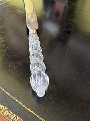 Vintage Mikasa Austria Crystal Handle Cake Knife 14ʼ Serrated With Original Box