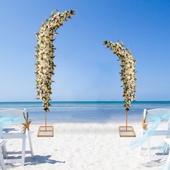2Pcs Metal Wedding Arch Rack Gold Party Backdrop Flowers Frame Stand Decor NEW