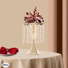 10PCS Flower Stands, 10.23″ Tall Crystal?Flower Stand, Flower Arrangement Stand