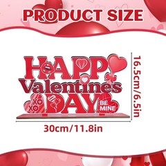 Valentines Day Table Decorations for Home Wood Decor 11.8×6.5 Inch, Red