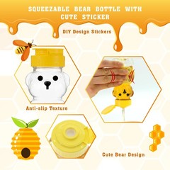 MOLADRI 18 Pack Plastic Bear 4.8 inches (Height), 5 fl oz (Capacity), Yellow