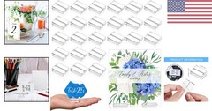 Clear Acrylic Place Card Stands – Stable & Stylish 1.2 Inch Holders, 25 Pieces