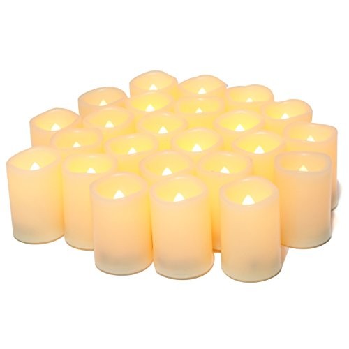 Flameless LED Votive Candles 24 Pack, 1.5″ x 2″, Battery Operated Flickering