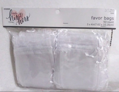 White Small Wedding Organza Gift Bags w/ Drawstring 3×4 for Jewelry Candy 50Pcs