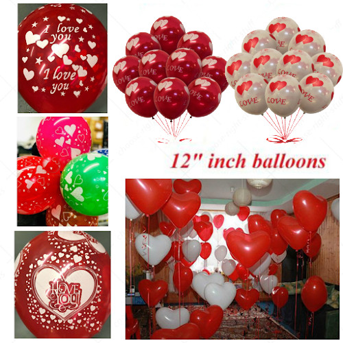 10-100 PCS Heart Shape Mix Color Clear Balloons Air/Helium Valentines Day baloon