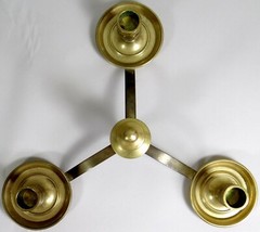 Brass Candle Holder Maitland Smith Candelabra Triple Taper Table Top Drip Pans