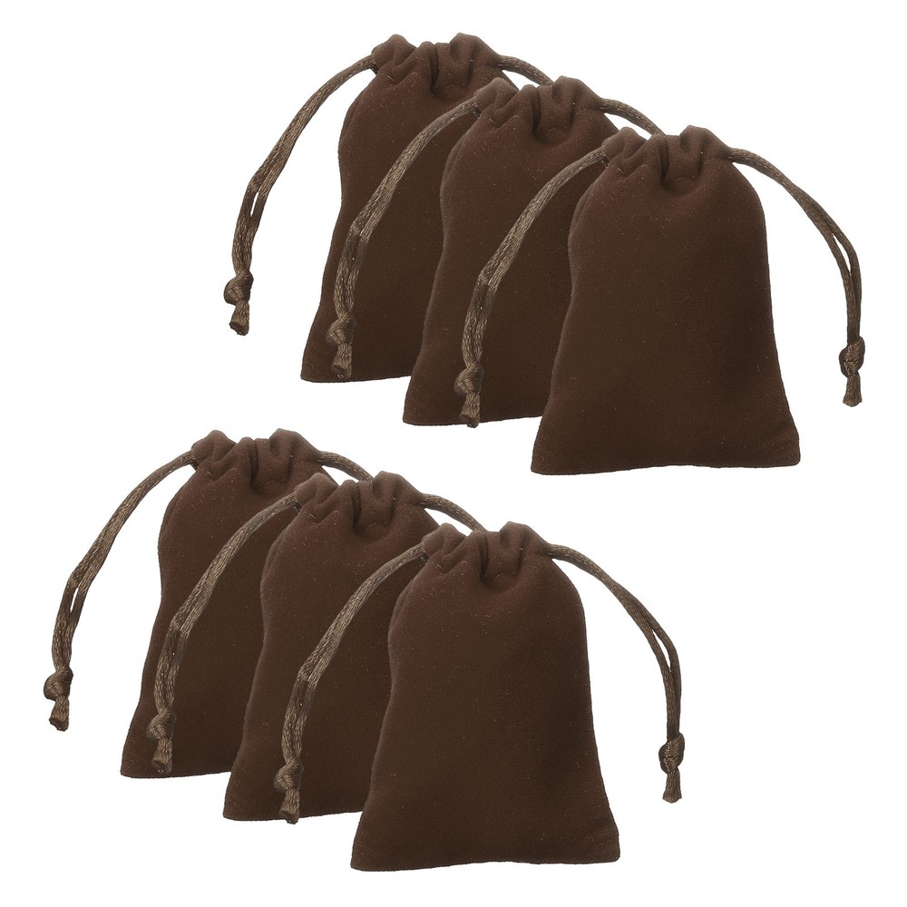 20pcs Velvet Gift Bags 2″ x 2.8″ Drawstring Jewelry Pouches, Coffee