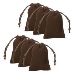 20pcs Velvet Gift Bags 2″ x 2.8″ Drawstring Jewelry Pouches, Coffee