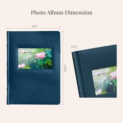 Old Town 2-Pack Bonded Leather Photo Albums, Photo Album 5×7 & 4×6 Slots, Navy