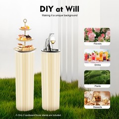 MilkyWhite Cardboard Vase Desktop Floor-standing Cardboard+Acrylic Wedding Decor