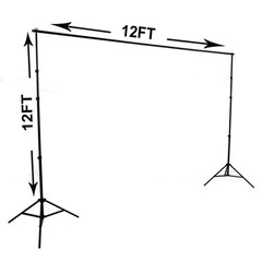 12 ft x 12 ft BLACK Photography Large Backdrop Stand Kit Photo Background Party