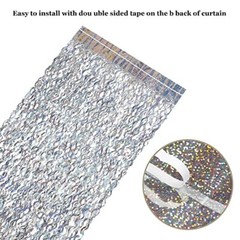 Silver Tinsel Backdrop- 3 Pack 3.3 ft x 6.6 ft Streamer Foil Fringe Curtain
