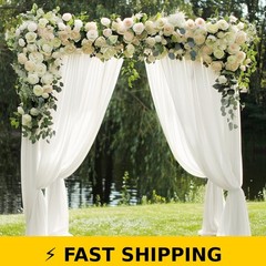Wokceer Ivory Wedding Arch Draping Fabric 28.7″ x 20FT