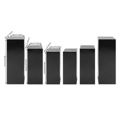 Black Metal Stand Display Pedestal Base 6PCS Square Metal Stands Display Pillars