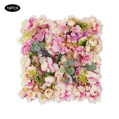 16pcs Flower Wall Panels, Purple Artificial Flowers Wall Decoration For Parties
