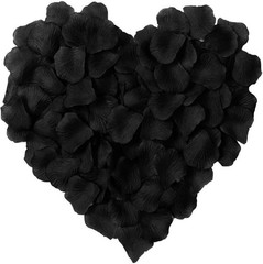 Elegant Black Artificial Silk Rose Petals – 1000 Count for Events & Banquets