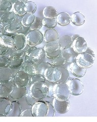 10 Lb. Flat Glass Marbles/Pebbles for Vase Filler Etc (Clear, 0.65″ ~900 PCs)