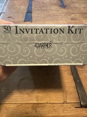 G SQUARED 50 Count Print Your Own Invitation Kit Silver Rings White NIB NEW