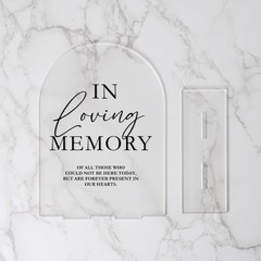 Acrylic Wedding Sign 5×7 Frosted Arch Black Calligraphy Stand Party Decor