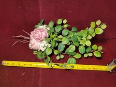 Dusty Pink And White Accent Cascading Bridal Bouquet With Diamond Stud Handle