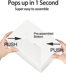 Large 50 Count White Gable Favor Boxes 9x6x6 – Sturdy Cardboard Party Carry Out
