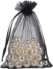 YQL Organza Bags 4X6,100Pcs Black Organza Mesh Fruit Protection Bags Jewelry Pou