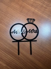 Black Mr. and Mrs. Acrylic Cake Toppers – Laser Cut (NEW)