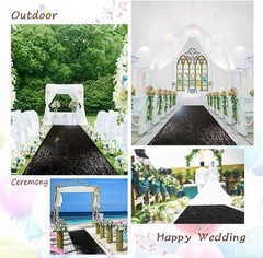 Reusable 4FT x 15FT Black Aisle Runner Tape – Easy Install for Ceremonies