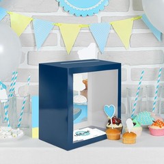 Navy Blue Card Box With Clear Window for Wedding