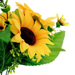 2 YELLOW 13″ FAUX SILK SUNFLOWER Bouquets Wedding Party Decorations Supplies