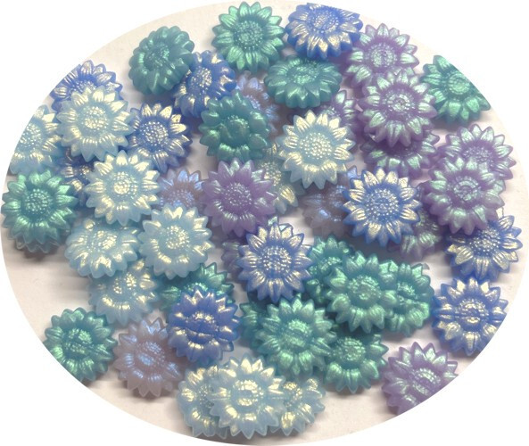 Iridescent Sealing Wax Bead Mix (blues and lavenders) for Envelopes, Invitations