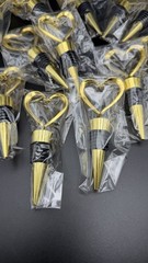 24PCS Wedding Favors & Bags Metal Alloy Heart Wine Bottle Stopper Champagne NEW