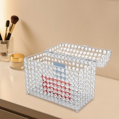 Elegant Wedding Card Box with Heart Lock, Clear Silver Design, 12.2″ x 6.3″