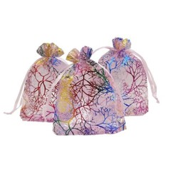 Coralline Organza Gift Bags Jewelry Candy Pouch Drawstring Wedding Party 100ct