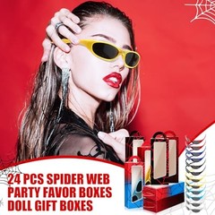 Fuyoooo 24 Pieces Spider Web Party Favors Include 12 Sunglasses 12 Multicolor