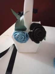 wedding: 2 flower girls baskets with Sola wooden sunflowers & roses.plus 2 packs