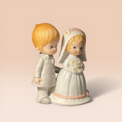 Vtg. 80s Bride and Groom The Christopher Collection Wedding Cake Topper Classic