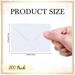 Yahenda 200 Count White Mini Gift Card Envelopes Bulk Wedding Small,