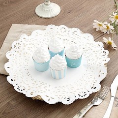 100 WHITE 14″ Round Disposable Lace PAPER DOILIES PLACEMATS Event Party Supplies