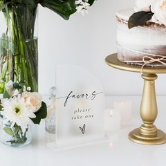10 PCS Frosted Acrylic Half Arch Blank Sign With Stand Event Decor 5×7 Inch