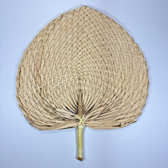 Old Fashioned Traditional Natural Palm Hand Woven Fans 25 Piece Lot