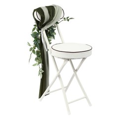 Bohemia Green & White Artificial Rose Chair Decorations 6-Piece Wedding Set